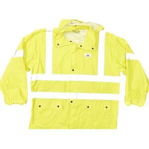 MCR Safety Men's Neon Yellow Polyester Work Jacket 2X Reflective Luminator 5182